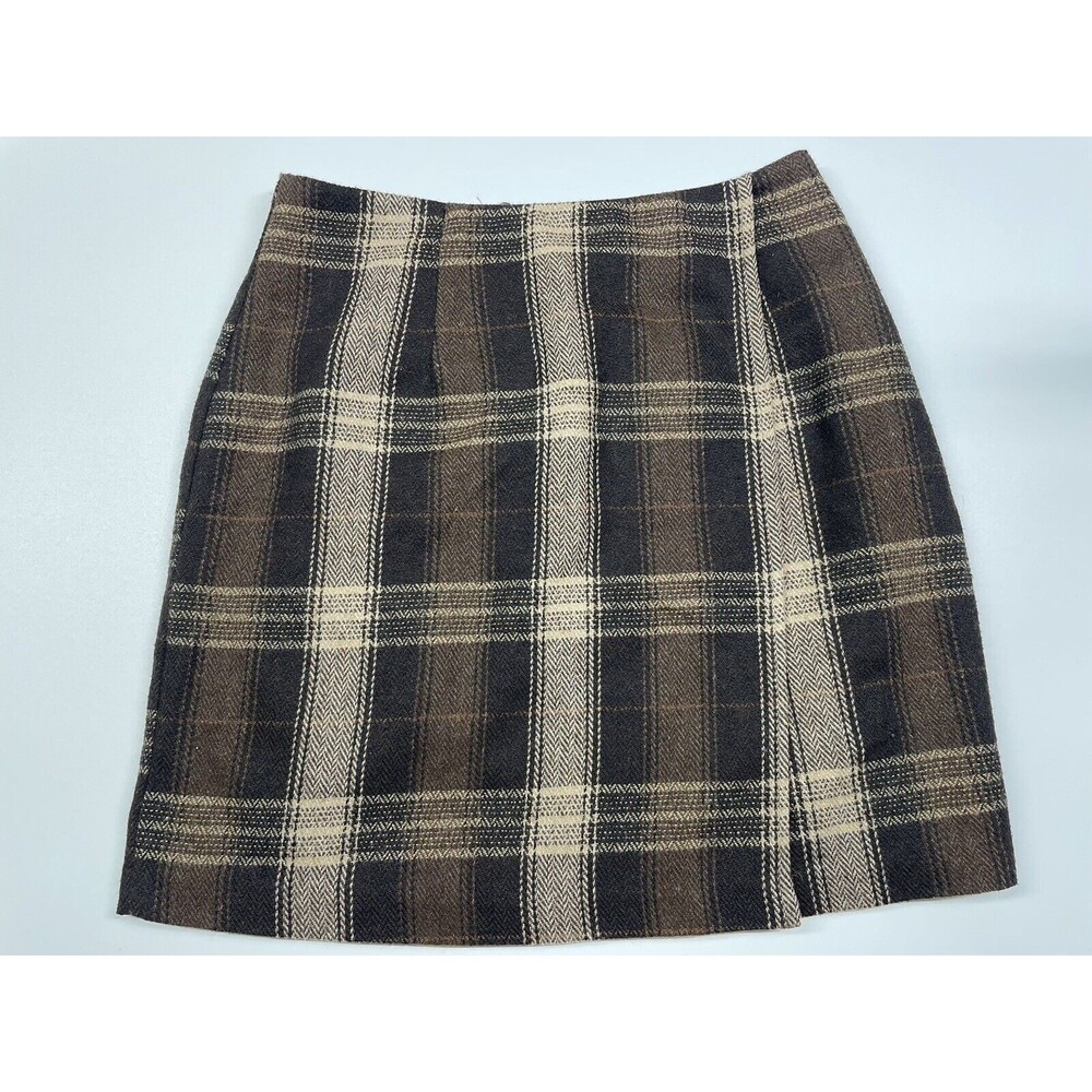 Hillard and Hanson Short Plaid Pencil Skirt Size 10 Wool